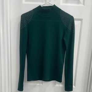 Karl Lagerfeld Green Sweater with Silver Accents